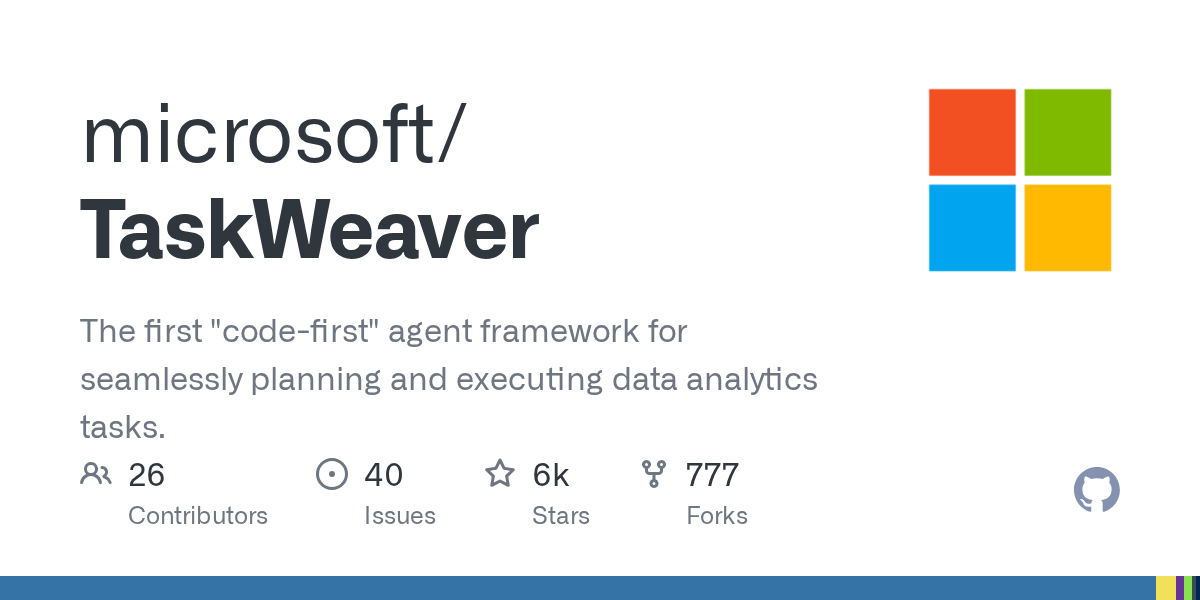 TaskWeaver GitHub project preview