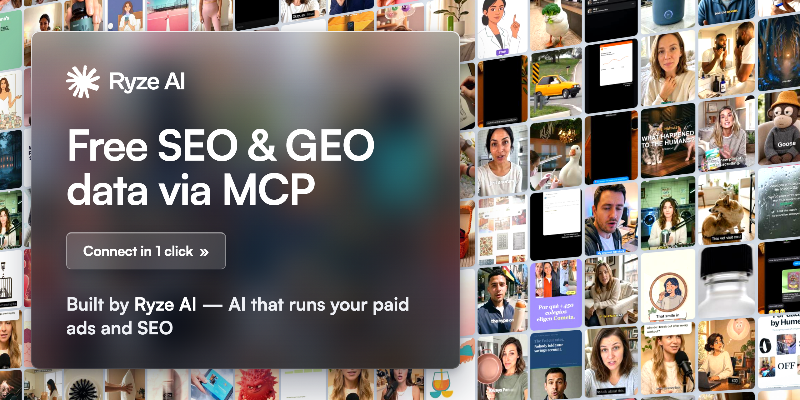 Official Ryze Open SEO MCP Skills project interface or demonstration visual